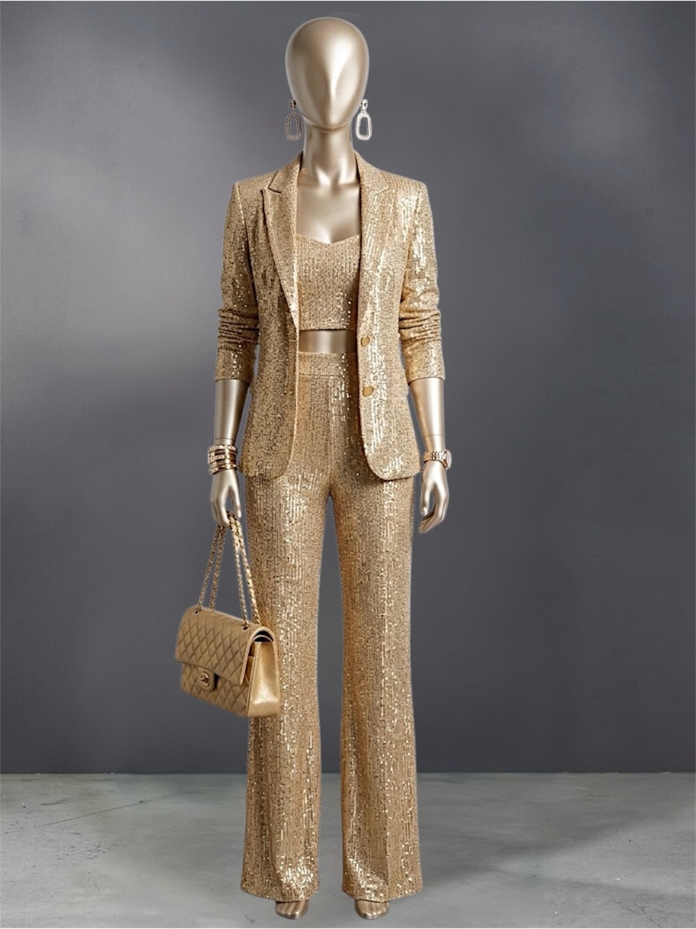 Gibiu USA Gold Radiant Luxe Sequin 3-Piece Set - Picture 12 of 12